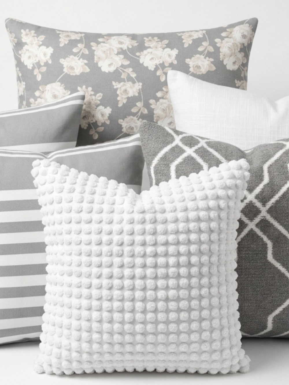 6pc Grey and white Decorative Throw pillow cover set.Modern decorative cases